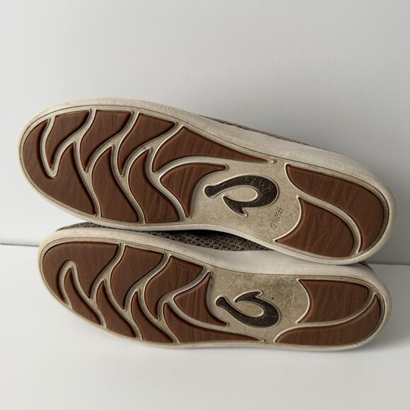 Olukai Alapa Li Shoes Mens 9.5 Knit Casual Lace Up Slip On Olive Mesh Trainer - Picture 9 of 9